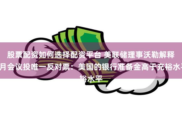 股票配资如何选择配资平台 美联储理事沃勒解释3月会议投唯一反对票：美国的银行准备金高于充裕水平
